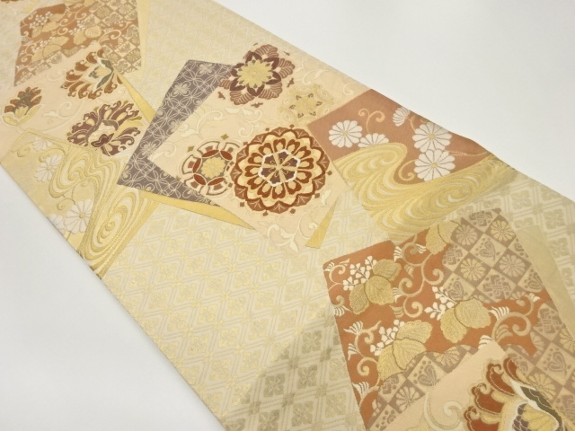 JAPANESE FUKURO OBI / WOVEN FLORAL PLANTS